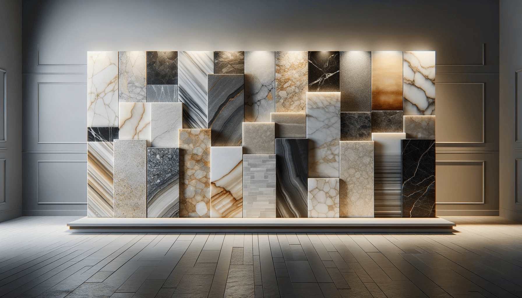 Large format porcelain tiles installed in modern Bengaluru apartment by Sharma Exports