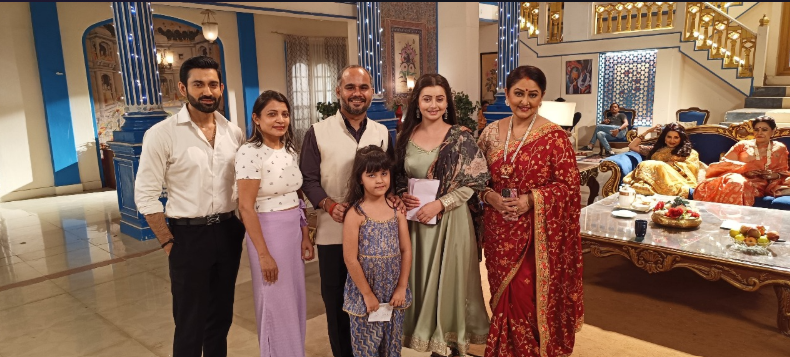 TWC Talents acting academy students and actors on a TV set in Mumbai